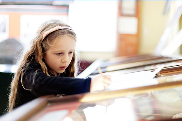 Girl in a museum in Illinois